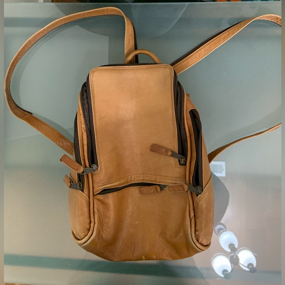 LATICO NJ Tan Leather Backpack